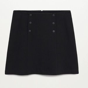 Mango Black Button Detail Miniskirt